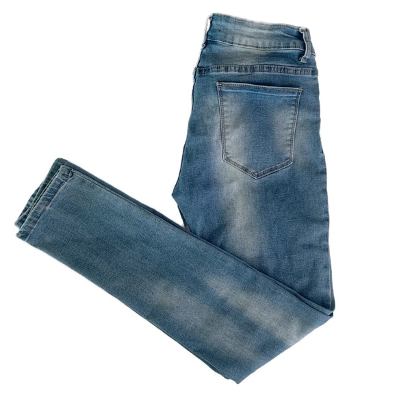 Distressed Embellished Blue Jeans Size  7 - Picture 2 of 5